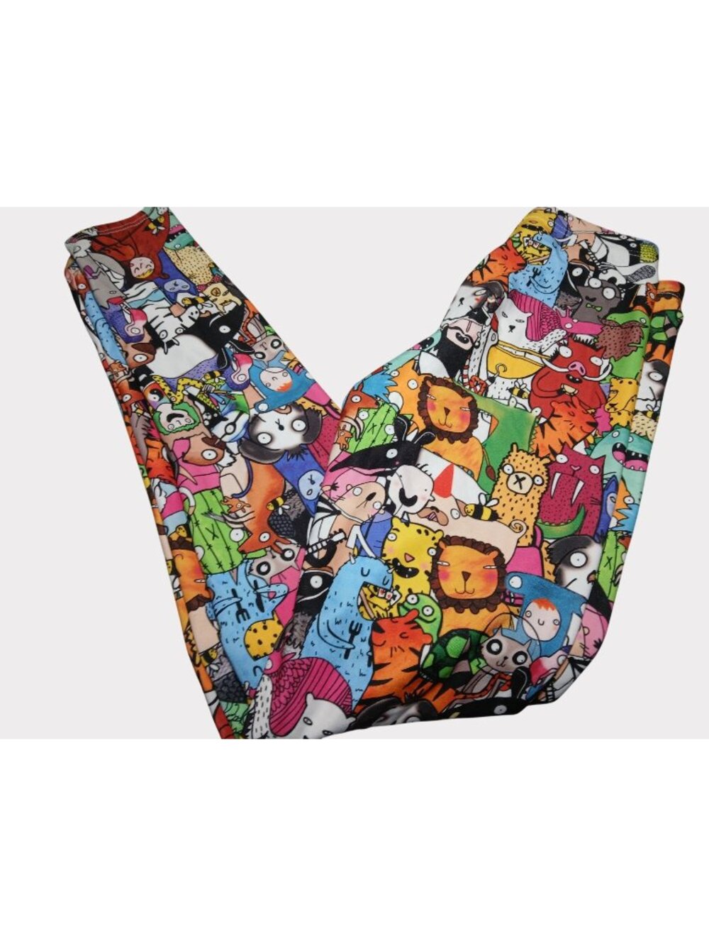 Katie Abey All Over Cat Cartoon Animal Print Leggings XS Weird Wonderful Monster